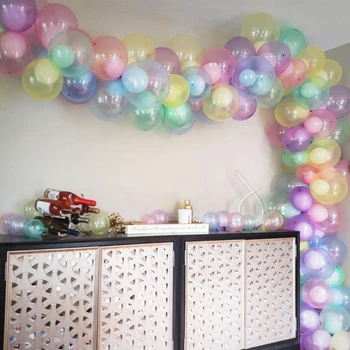 30pcs Kristāla Pastelis Balonu, no Lateksa, Caurspīdīgu Puse Ballon Macaron Konfektes Krāsu Kārtu Burbulis Balonu, Dzimšanas dienu, Kāzu Dekori