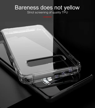HD Pārredzamu Mobilo Tālruni Gadījumā, Samsung S10/S10 Saraksts/S10 Plus Anti-fall Aizsardzības Gadījumā, TPU Mīksto Telefonu Gadījumā Vāciņu