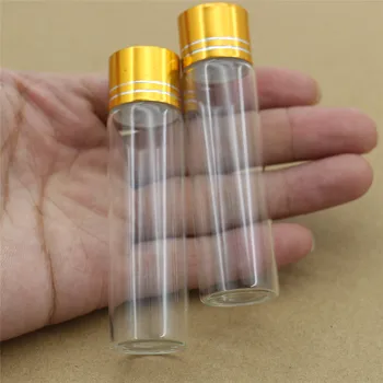 50gab/partija, 22*80mm 20ml Stikla Pudeles Zelta Plastmasas Vāciņu glabāšanas Tests TubeSmall Stikla Burkas Mini Container DEKORATĪVĀS Pudelītes