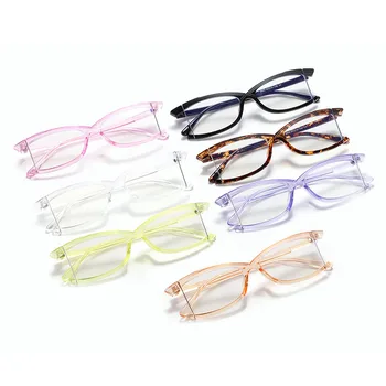 SHAUNA Anti-Zila Gaisma Modes Pusi Rāmja Brilles Rāmji Candy Krāsas Tērauda Stieple, Taisnstūri Datoru Brilles