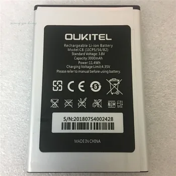 Oriģināls 5.5 collu Oukitel C8 Akumulatora Nekustamā 3000mAh Rezerves Akumulatoru Nomaiņa Oukitel C8 Mobilais Tālrunis