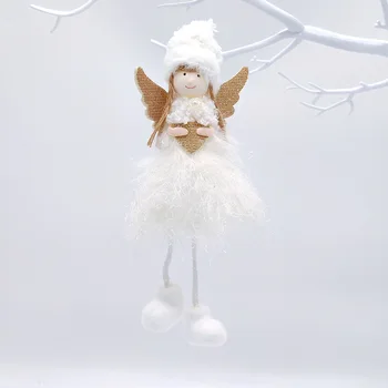 Ziemassvētku Kulons Balts Plīša Lelle Angel Girl Elk Sniegavīrs Soma Atslēgu Piekariņu Ziemassvētku Eglīte Apdares Tēvs Ziemassvētku Piegādēm