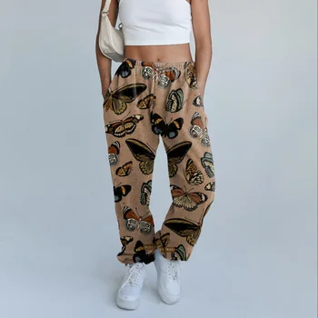 Sieviešu īsās Treniņbikses Baggy Augsta Vidukļa Vintage Grafiskais Modes Iespiesti Sporta Joggers Bikses 90S Streetwear