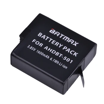 Batmax 4gab 1600mAh Akumulators par Go Pro Hero7 6 hero5 Black Kameru Baterijas