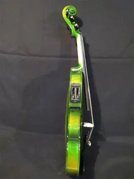Zaļās krāsas 5 stīgas 4/4 elektriskās vijoles +Akustiskā vijole #8641