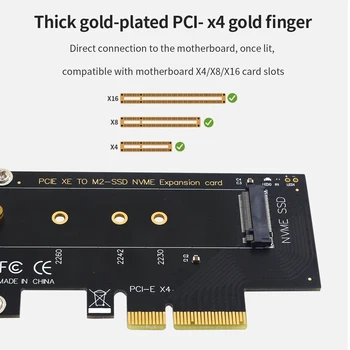 TISHRIC M2 SSD NVME PCIE Paplašināšanas Karti Vienotā Ostas M. 2 NVME uz PCIE 4X Adapteris Valdes Atbalstu Cietā Diska 2230/2242/2260/2280