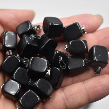 Modes labas kvalitātes dabas black obsidian Nelegālo šarmu, kuloni, rotaslietas pieņemšanas 50gab/daudz vairumtirdzniecības bezmaksas