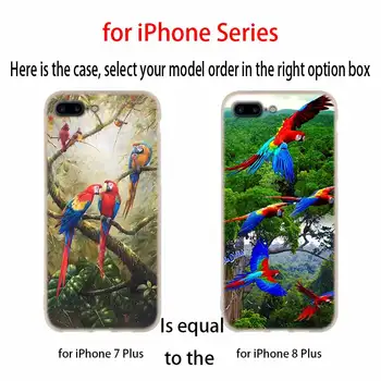 Zila Ringneck Papagailis Mākslas Baseus Skaidrs, Mīksta Silikona Case For iPhone 13 11 12 Pro X XS Max XR 6S 6 7 8 Plus SE Mini Vāciņu