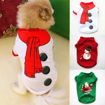 Ziemassvētku Suņu Apģērbu Kokvilnas Mājdzīvnieku Apģērbu Mazajiem, Vidējiem Suņiem Veste, Krekls Jauno Gadu Kucēnu Suņu Kostīmu Chihuahua Pet Veste, Krekls