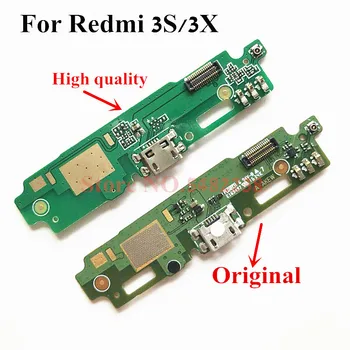 Oriģinālais USB Uzlādes Doks Ostā Flex kabelis Xiaomi Redmi 3S 3X Lādētāja kontaktdakšu valde ar Mikrofonu Rezerves daļas