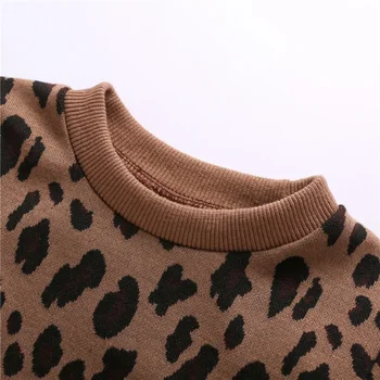 Bērnu Meitene Zēns mammas MiniI Leopard sporta Krekls Džemperis ar garām Piedurknēm Džemperis Krekli Top Vēstuli, Pavasarī, Rudenī, Ziemas Drēbes