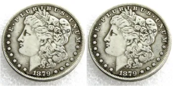 MUMS Monētas 1879/1879 Divas Sejas UNC/Veco Krāsu Morgan Dolāru kopēt Monētas Sudraba Pārklājumu