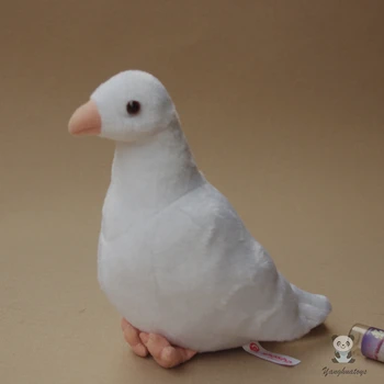 Par 23cm jauki balts balodis, plīša rotaļlieta, miers, putnu mīksta lelle bērnu rotaļu Ziemassvētku dāvanu s2609