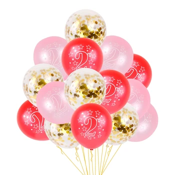 15Pcs/Set Dzimšanas dienā Gaisa Balonu Vienu Gadu Vecs Pirmās Dzimšanas dienas svinības Apdare Bērniem Lateksa Balonu Bērnu Dušas, Zēns, Meitene SPA71