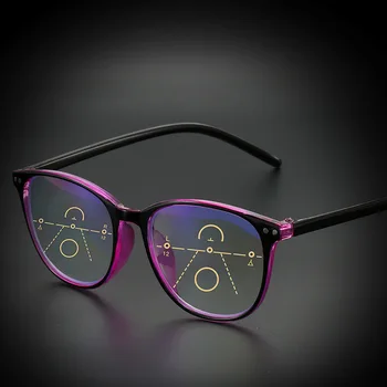 Ahora Retro Kārtu Lasīšanas Brilles Sievietēm, Vīriešiem Progresējoša Multifokāla Zilā Gaisma Pretbloķēšanas Vecuma Tālredzība Brilles +1.0 1.50 2.0 2.5 3