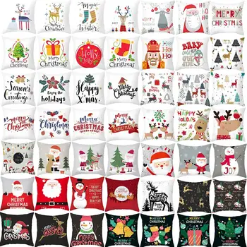 45x45cm Karikatūra Santa Claus Spilvendrāna Priecīgus Ziemassvētku Dekori Mājās Ir 2021. Ziemassvētku Rotājumu Navidad Ziemassvētku Dāvanu Jauno Gadu 2022