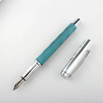 Metāla Fountain Pen Voyager Sērijas Skaistu Ripples Irīdija Sodu 0,5 mm Lielumu Tintes Pildspalvu Office Biznesa Rakstot Dāvanu Tintes Pildspalvu