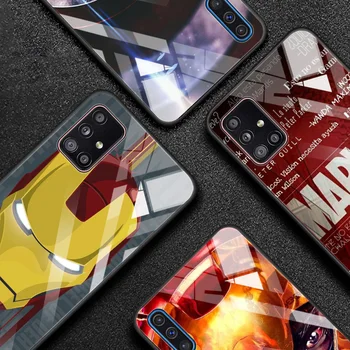 Stikla Case For Samsung Galaxy A51 A71 A72 A32 A52 5G 4G A81 A41 A31 A21 A11 A12 A21s A02s M51 M21 M31 M30s Shell Marvel Iron Man