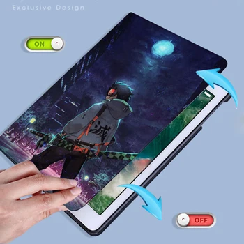 Manga Demon Slayer Gadījumā ar Apple iPad Pro 2020 2021 Flip Stends Gadījumos Japānas Anime Zenitsu Tanjirou iPad Air 2 3 4 Vāciņu