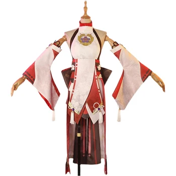 Anime Genshin Ietekmes Yae Miko Cosplay Kostīmu Inazuma Pilsētas Yae Parūka Vienādu Kleitu Tērpi Halloween Tērpi Sievietēm