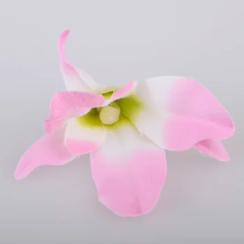 100pcs/daudz Zīds Orhideju Mākslīgo Ziedu Galvas, Kāzu Dekorēšana DIY Vainags Dāvanu Scrapbooking Pērlīšu aizkaru Kuģiem, Viltus Ziedi