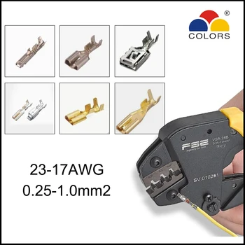 Mini gofrētu knaibles instrumenti rokas VSA-28.B TAB2.8 Termināļa neizolētām cilnes un tvertnēm 23-17AWG 0.25-1.0mm2 VSA-02C