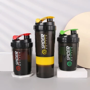 500ml Plastmasas Shaker Bottle Kausa Olbaltumvielu Sporta Zāle Proteīna Pulveris Kratītāju Maisītājs Cup Pudele Sporta Ūdens Pudele Drinkware BPA BRĪVS