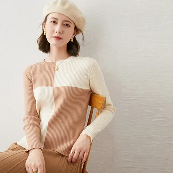 Ir 2021. jaunu sieviešu kašmira džemperis džemperis džemperis sieviešu izšūšanas modes garām piedurknēm kašmira džemperis