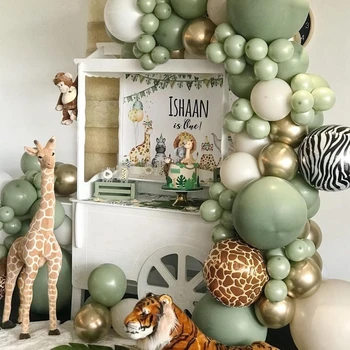 Avokado Zaļš Balons Vainags Arku Komplekts Zaļo Pupiņu No Lateksa Ballon Džungļu Safari Puse, Kāzas, Dzimšanas Dienas Svinības Dekors Bērniem, Baby Duša