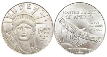 Amerikas savienotās Valstis 1997 1998 1999 2000 2001 2002 2003 2004 Brīvības ASV $25 Quarte Unci Zelta Sudraba Pārklājumu Kopēt Piemiņas Monētas