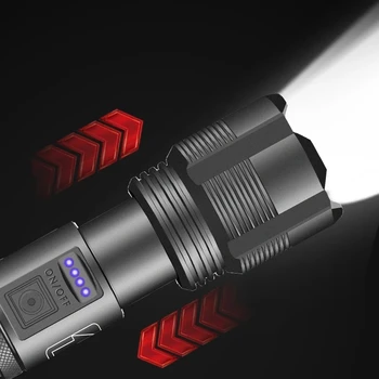 XHP199 Super Jaudīgs LED Lukturītis Lādējamu USB Taktiskais Lukturītis lieljaudas RED COB Zibspuldzes Gaismas 18650 26650 Tālummaiņas Lāpu
