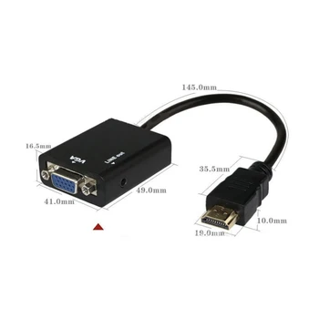 Sieviešu un vīriešu HDMI-saderīgam uz VGA Ciparu Analogais Video, Audio Kabelis, Adapteris 1080P 720P 480P Par PS4 PC HDTV Displeju Projektoru