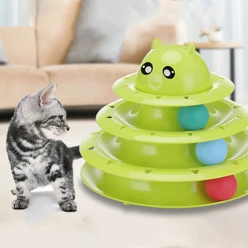Smieklīgi Diska Pet Rotaļlietas Interaktīvas Izklaides Plāksnes Kaķu Rotaļlieta Spēle Kaķi Dziesmu Bumbu Ēdiens Spēlēt Disku Vinilplašu Rotaļlietas Rullīšu Kaķis Piederumi