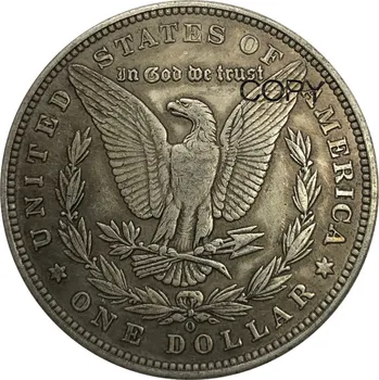 Nesaistītajam savienotajām Valstīm 1 Vienu Dolāru Morgan Dolāru 1880 o Cupronickel Sudraba Pārklājumu Kopēt Monētas