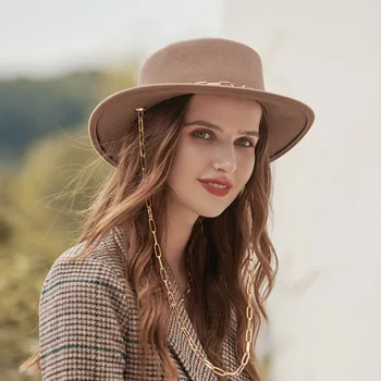 Fedora Cepuri Sieviešu Wool Cepures Luksusa Cepuri Platām Malām Chapeu Fedora Homem Panama 2021Autumn Ziemas Cepure, Cepure, Izmērs 55-58CM