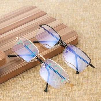 Jaunas Unisex Progresējoša Multifokāla Lasīšanas Brilles, Titāna Rāmis Metāla Vecuma Tālredzība Briļļu Bifocal Anti Zilā Gaisma Brilles