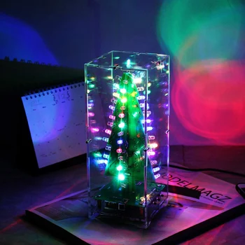 3D Christmas Tree Music Box Lodēšanas Prakses Projekta DIY Elektronisko Zinātnes Apkopot Komplekts ar 7 Krāsas, Zibspuldzes Gaismas LAD