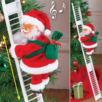 Elektriskā Kāpt Kāpnes Mūzikas Santa Klauss, Ziemassvētku Piekārtiem Dekori Melnā Santa Claus XmasTree Apdare Jauno Gadu Bērniem Dāvanas 2022
