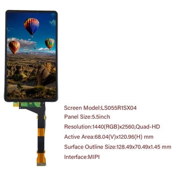 5.5 collu 2560x1440 izšķirtspēju 3D Printera LCD Ekrānā Attiecas uz ELEGOO Marsa ELEGOOMars LCD Ekrāns LS055R1SX04 Ar Stikla Nav Apgaismojums