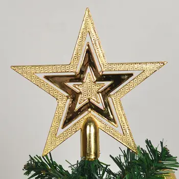 Spožā Ziemassvētku Zvaigzne Rotājumi Ziemsvētki Koks Cilindrs Zelta Zvaigzne Piekārtiem Rotājumi Mirdzums Zvaigžņu Festivāls Ziemassvētku Svinības