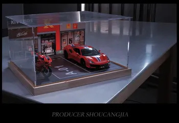 1:24 Imitētu Autostāvvieta Street View Modeli, Garāžas Skatuves Auto Uzglabāšana Displeja Lodziņā Darbvirsmas Apdare Modeļa Auto Kolekciju
