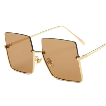 Luksusa Vintage Lielgabarīta Saulesbrilles Sieviešu Modes Zīmola Kvadrātveida Saules Brilles Sieviešu Lielo Rāmi Spogulis Retro Dizainers Toņos