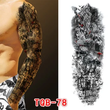 Liels Roku Piedurknēm Tetovējums Lion Crown Karalis Rožu Ūdensnecaurlaidīgus Pagaidu Tetovējumu Uzlīmes Flash Tetovējumiem, Vīrieši, Sievietes, Liela Izmēra