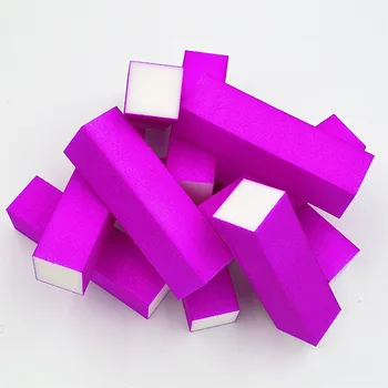 10 Gab., taisnstūra paralēlepipēdu violeta Luminiscences krāsas slīpēšana Sūklis Nagu Rezerves Failu bloķēšanas UV Gēla DIY Nail Art Manikīra Pedikīra instrumenti