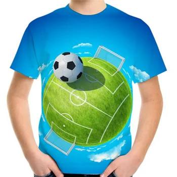 Ir 2021. Vasarā Bērni, Zēni Un Meitenes 3D Multfilmu T-krekls Bērniem Īsām piedurknēm Smieklīgi Drēbes, Bērnu Sporta Futbola Jersey
