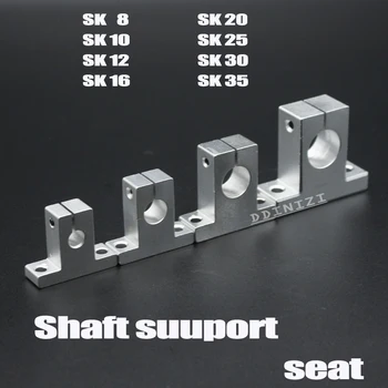 Karstā 1pc SK8 SK10 SK12 SK13 SK16 SK20 SH8A 8mm lineāro lodīšu gultņiem dzelzceļa vārpstas Pusē Bloki atbalsta XYZ Galda CNC 3D printeri Daļa