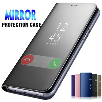 Smart Mirror Case For Samsung Galaxy S10 Plus S10E Lite M10 M20 Piezīme 8 9 S6 S7 Malas S8 S9 Plus J7 Duo J2 J4 Core SM-J410G shell