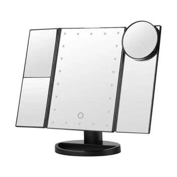 Portatīvo Regulējams 3 Locīšanas LED Light Touch Dimming Darbvirsmas Grims Lampas Kosmētikas Spogulis