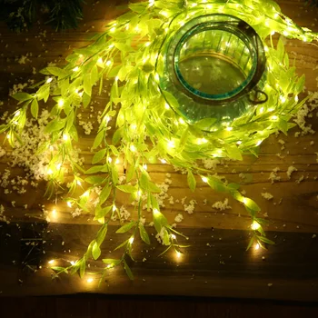 Mākslīgā Efeja Vainags Viltus Augi Vīnogulāju Karājas LED String Light Karājas Mājas, Dārza, Biroja Kāzu Ziemassvētku Sienas Dekori