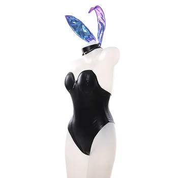 Spēle LOL KDA Cosplay Seraphine Evelynn Bunny Ausis Sexy Kostīms Sieviešu Saspringts Halloween Puse Kleita